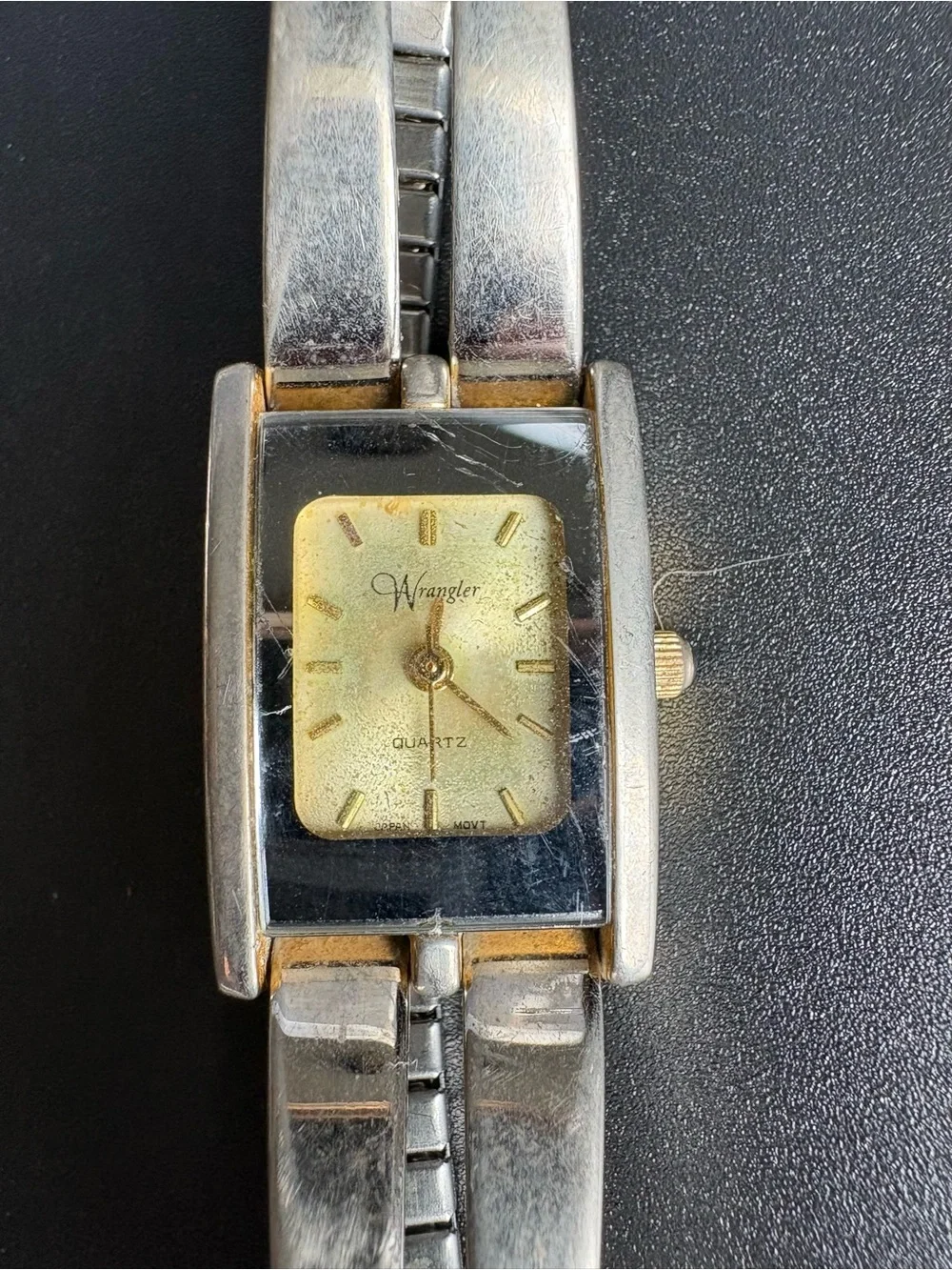 Wrangler Two-Tone Silver and Gold‎ Rectangular Women’s Bracelet Watch